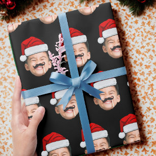 Baby-Gesicht Geschenkpapier, Foto Weihnachtsmann H Geschenkpapier