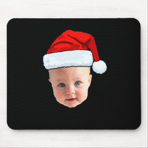 Baby-Gesicht Santa Hut Weihnachtsfoto Mousepad