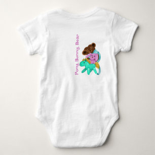 Baby gestopfte Tiere, rosa Bunny und Ribbons Baby Strampler
