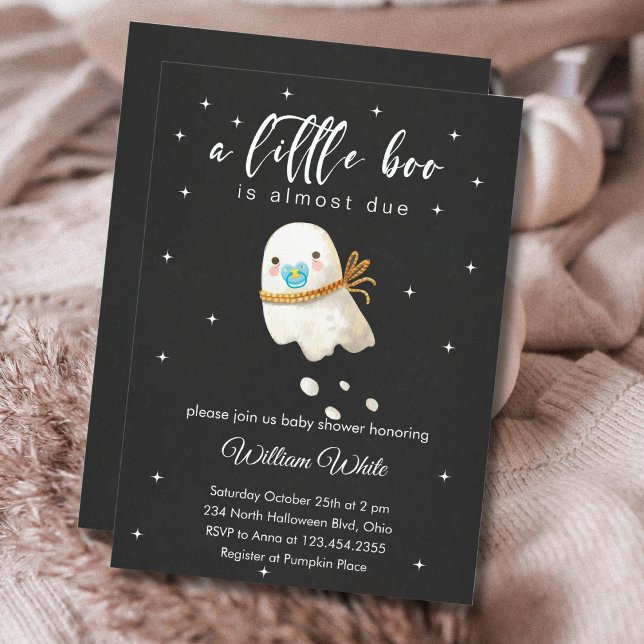 Baby Ghost Baby Dusche Little Boo Einladung (Baby Ghost Baby Shower Little Boo Invitation)