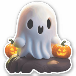 Baby Ghost Creepy Niedlich Halloween Charakter Aufkleber