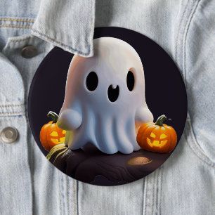 Baby Ghost Creepy Niedlich Halloween Charakter Button