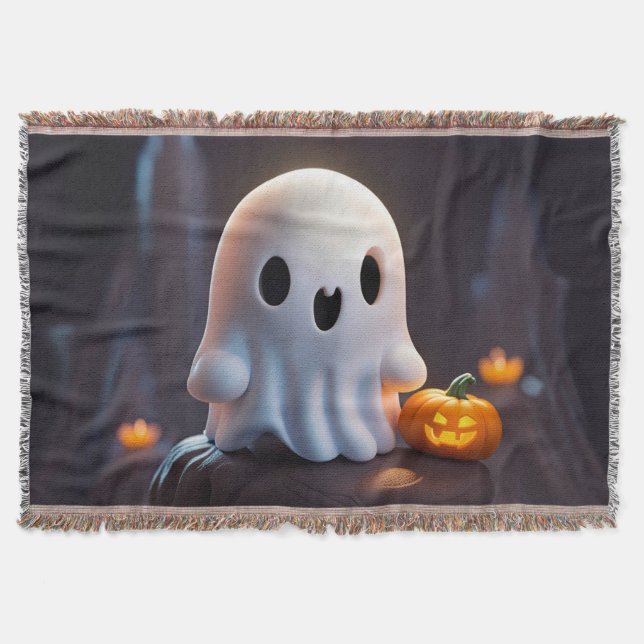 Baby Ghost Creepy Niedlich Halloween Charakter Decke (Vorderseite)