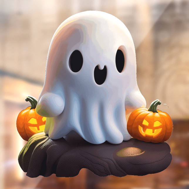 Baby Ghost Creepy Niedlich Halloween Charakter Fensteraufkleber (Blatt 2)