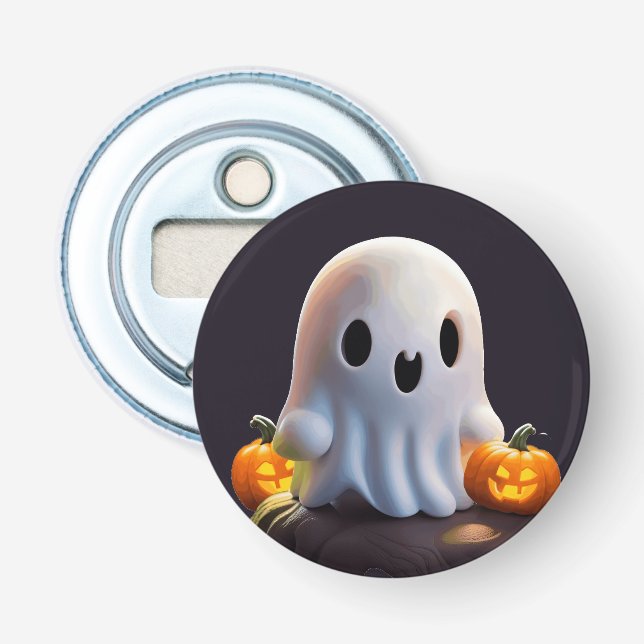 Baby Ghost Creepy Niedlich Halloween Charakter Flaschenöffner (Vorderseite)