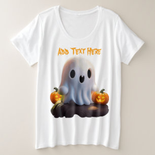 Baby Ghost Creepy Niedlich Halloween Charakter Große Größe T-Shirt