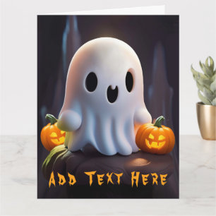 Baby Ghost Creepy Niedlich Halloween Charakter Karte