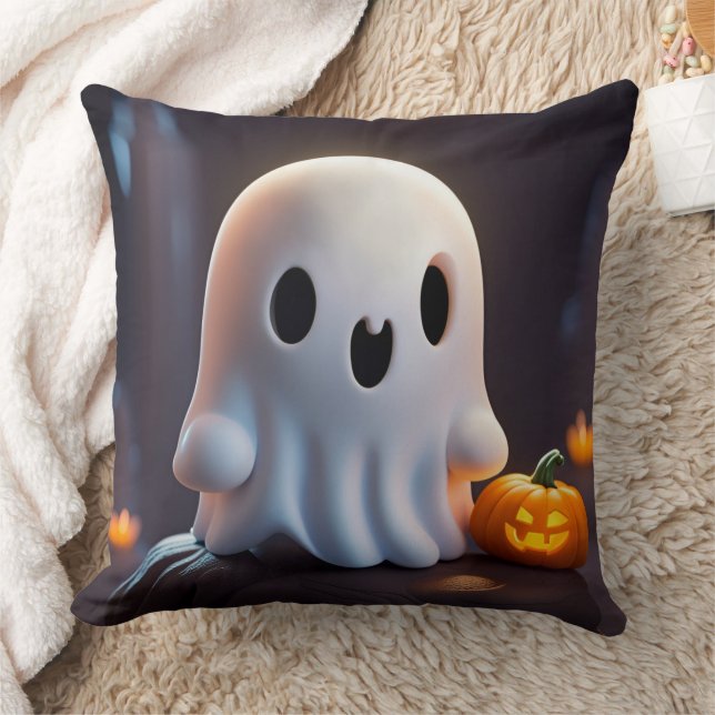 Baby Ghost Creepy Niedlich Halloween Charakter Kissen (Decke)