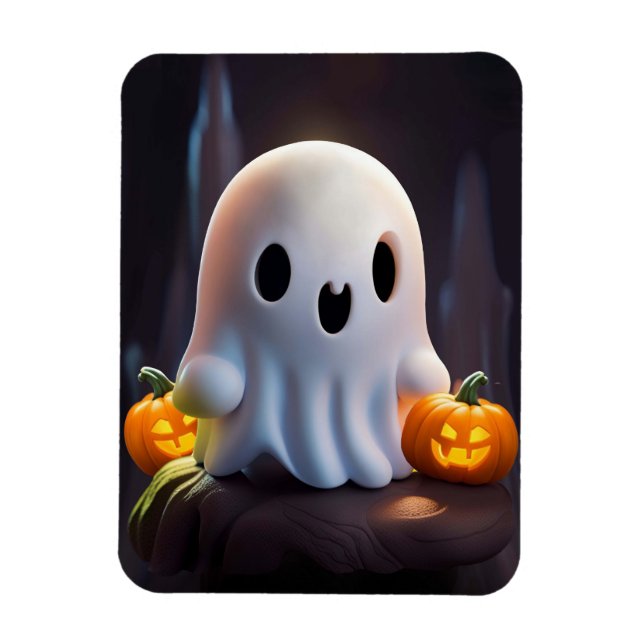 Baby Ghost Creepy Niedlich Halloween Charakter Magnet (Vertikal)