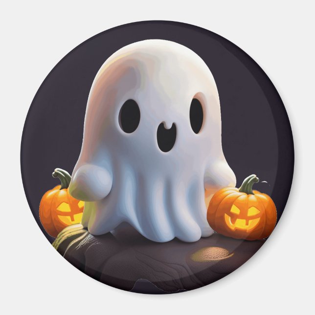 Baby Ghost Creepy Niedlich Halloween Charakter Magnet (Vorne)