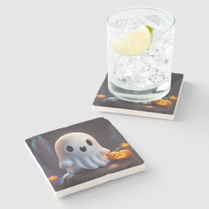Baby Ghost Creepy Niedlich Halloween Charakter Steinuntersetzer