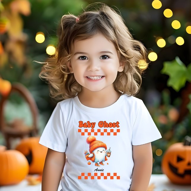 Baby Ghost Personalisiert Name Halloween Geschenkd T-shirt (Von Creator hochgeladen)