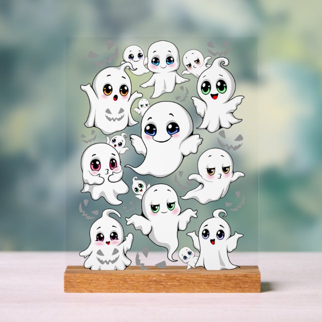 Baby Ghosts Spookoky Niedliche Halloween-Stimmung Acrylschild (Neutral)