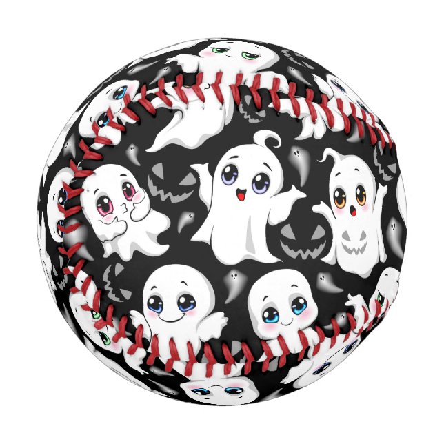 Baby Ghosts Spookoky Niedliche Halloween-Stimmung Baseball (Vorderseite Links)