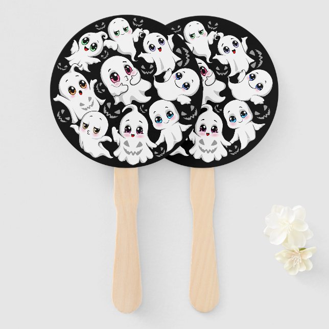 Baby Ghosts Spookoky Niedliche Halloween-Stimmung Fächer (Vorne und Hinten)