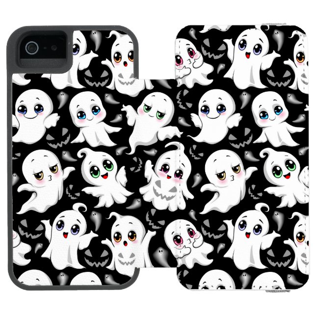 Baby Ghosts Spookoky Niedliche Halloween-Stimmung Incipio iPhone Geldbeutel-Hülle (Folio Geöffnet)