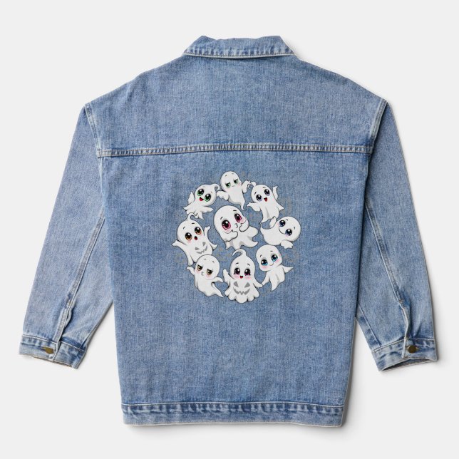 Baby Ghosts Spookoky Niedliche Halloween-Stimmung Jeansjacke (Rückseite)