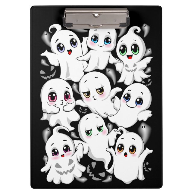 Baby Ghosts Spookoky Niedliche Halloween-Stimmung Klemmbrett (Vorderseite)