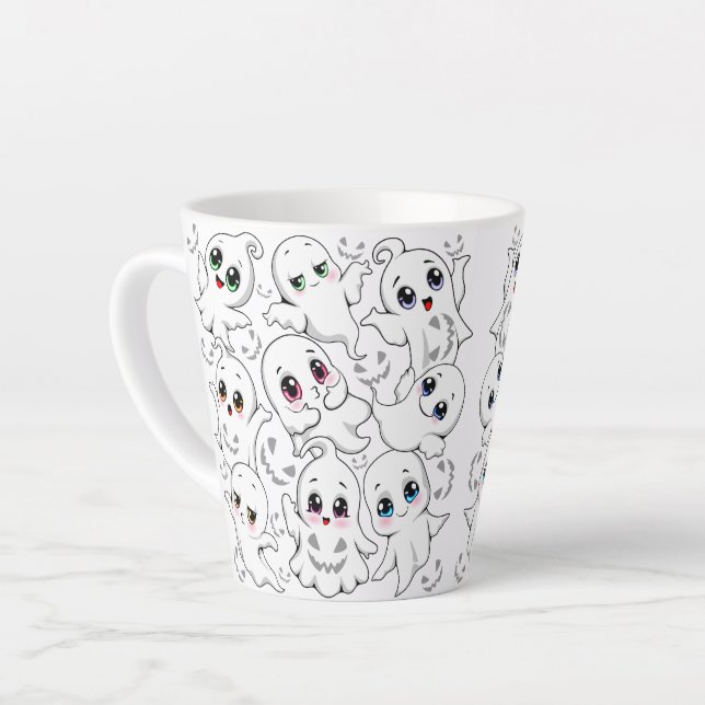 Baby Ghosts Spookoky Niedliche Halloween-Stimmung Milchtasse (Linke Ecke)