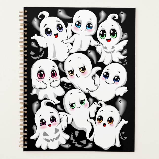 Baby Ghosts Spookoky Niedliche Halloween-Stimmung Planer (Vorderseite)