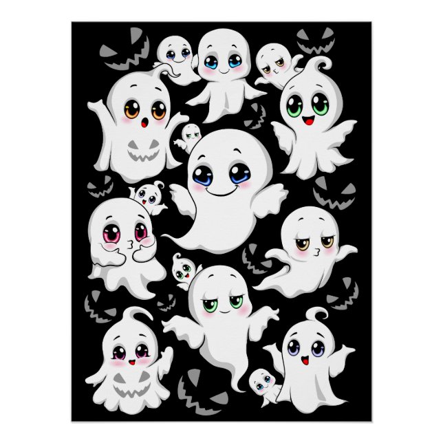 Baby Ghosts Spookoky Niedliche Halloween-Stimmung Poster (Vorderseite)