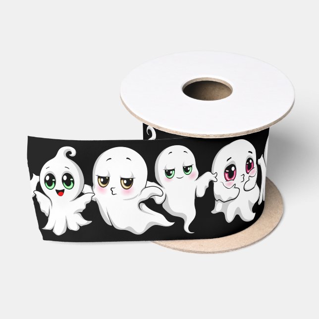 Baby Ghosts Spookoky Niedliche Halloween-Stimmung Satinband (Spule)