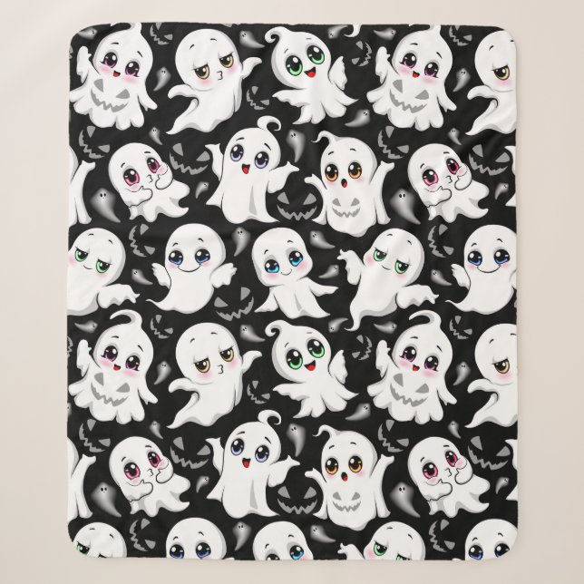 Baby Ghosts Spookoky Niedliche Halloween-Stimmung Sherpadecke (Vorderseite)