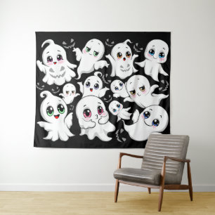 Baby Ghosts Spookoky Niedliche Halloween-Stimmung Wandteppich