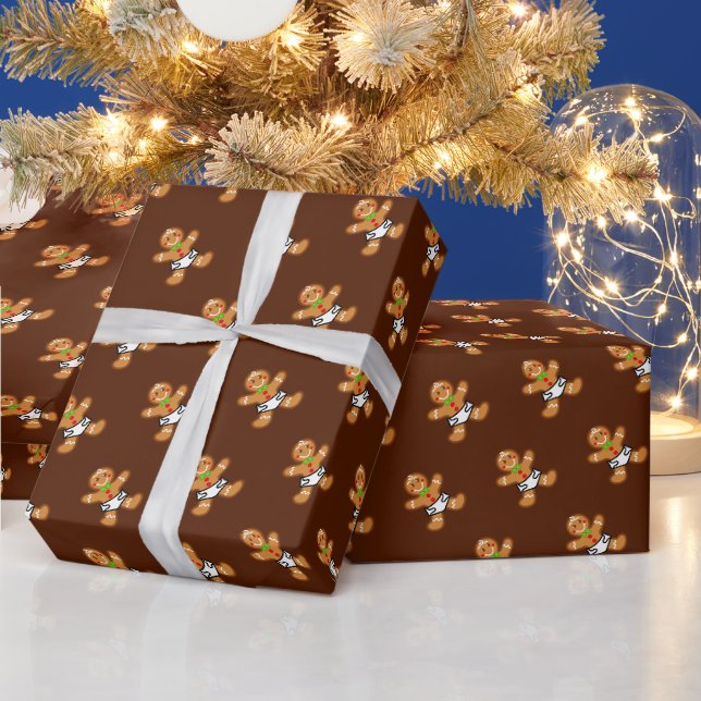 Baby Gingerbread süße XmaS auf Brown Geschenkpapier (Feiertage)