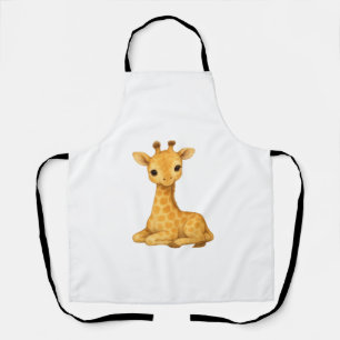 Baby Giraffe Aquarell Print - Kinderzimmer Wall Ar Schürze