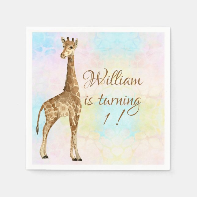 Baby Giraffe Baby Dusche Niedlich Serviette (Vorderseite)