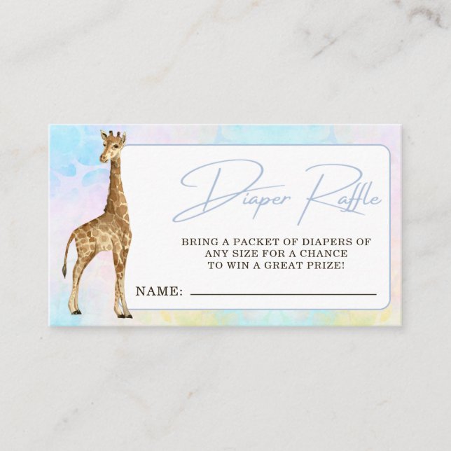 Baby Giraffe Baby Duwer Diaper Raffle Begleitkarte (Vorderseite)