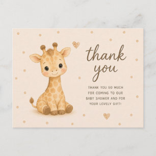 Baby-Giraffe-Baby-Shower-Dankeschön Postkarte