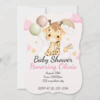 BABY GIRAFFE BABY SHOWER EINLADUNG