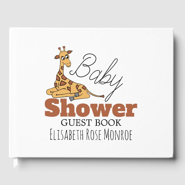 Baby Giraffe, Babydusche Gästebuch (Vorderseite)