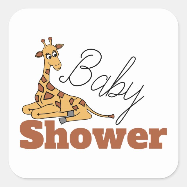 Baby Giraffe, Babydusche Quadratischer Aufkleber (Vorderseite)