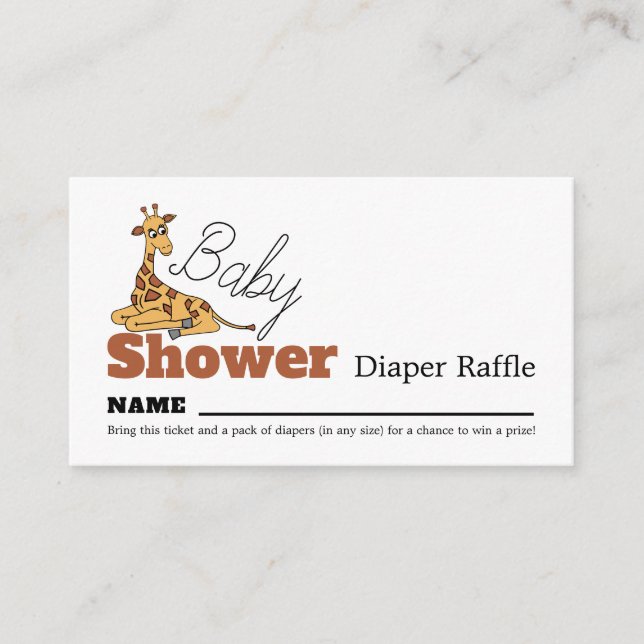 Baby Giraffe, Babydusche, Windelwaschmaschine Begleitkarte (Vorderseite)