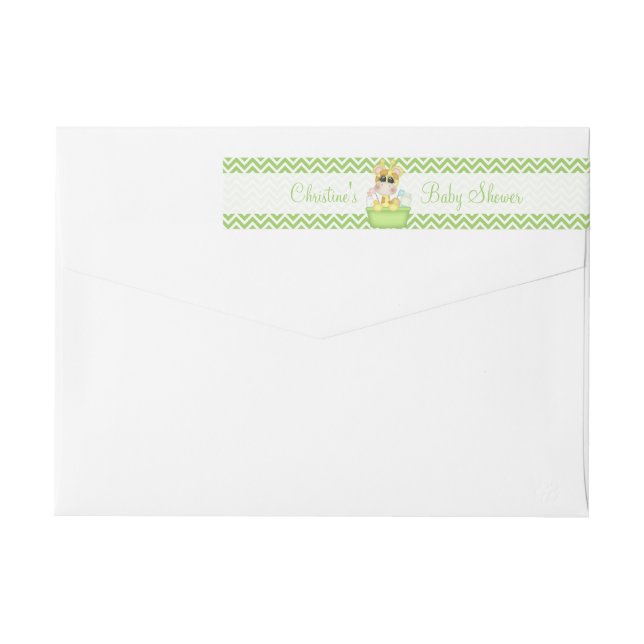 Baby Giraffe bei Bath Time Baby Shower (Rückseite)