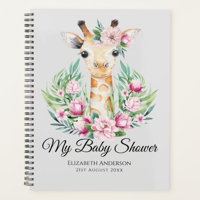 Baby Giraffe Boho Blume Mutter soll Planerin werde Planer (Vorderseite)