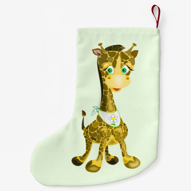 Baby Giraffe Christmas Strumpf - individuell anpas Kleiner Weihnachtsstrumpf (Rückseite)