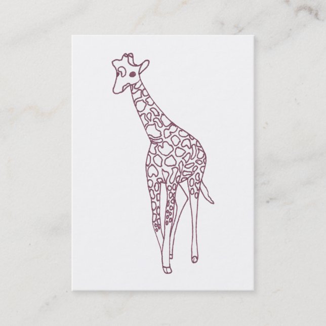 Baby Giraffe Coloring Business Cards Visitenkarte (Vorderseite)