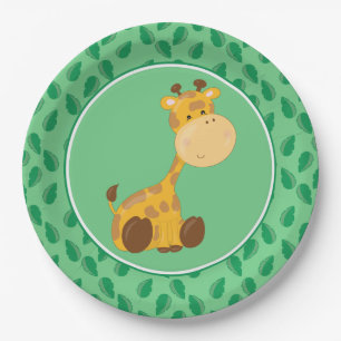 Baby-Giraffe der Safari-Tier-  Pappteller