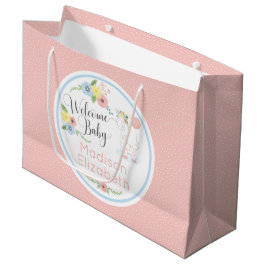 Baby Giraffe Floral Calf Begrüßungsbaby Custom Große Geschenktüte