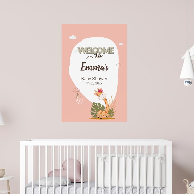 Baby-Giraffe für Wasserfarben, Willkommen in der K Poster (Kinderzimmer 2)