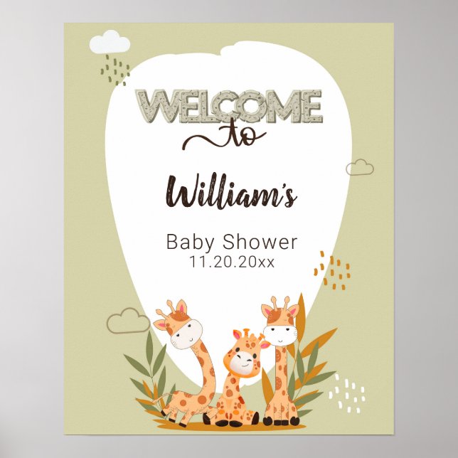 Baby-Giraffe für Wasserfarben, Willkommen in der K Poster (Vorne)