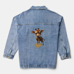 Baby-Giraffe im Steampunk-Cartoon-Stil Classic T- Jeansjacke