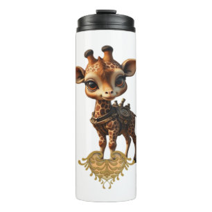 Baby-Giraffe im Steampunk-Cartoon-Stil Classic T- Thermosbecher