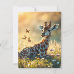 Baby Giraffe in der Sonne Postkarte