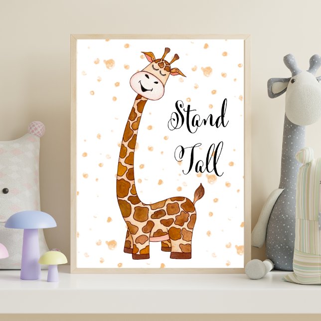 Baby Giraffe Kinderzimmer Print Stand Tall Niedlic Poster (Giraffe Stand Tall Nursery Wall Art Poster, Printed or Instant Digital Download. Baby shower gift)