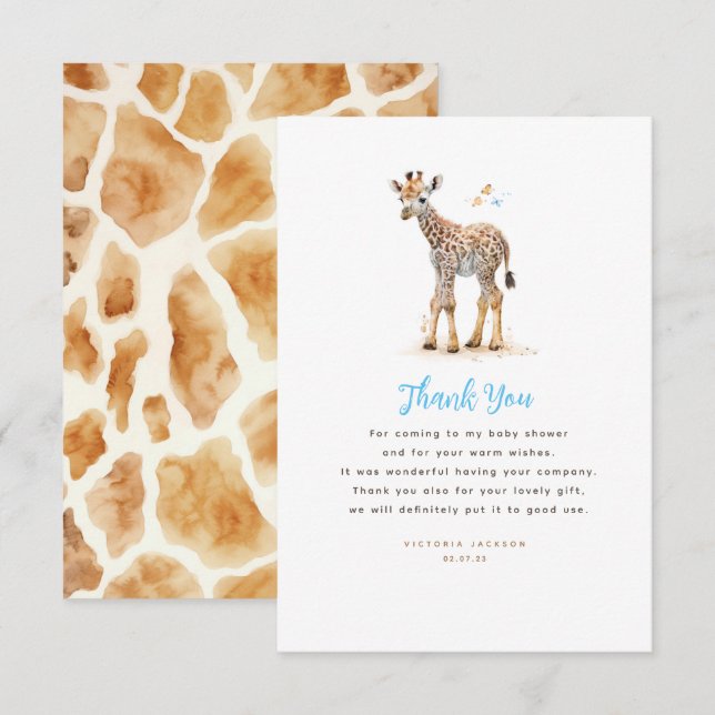 Baby Giraffe mignonne Petit Merci moderne (Devant / Derrière)